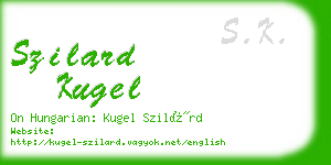 szilard kugel business card